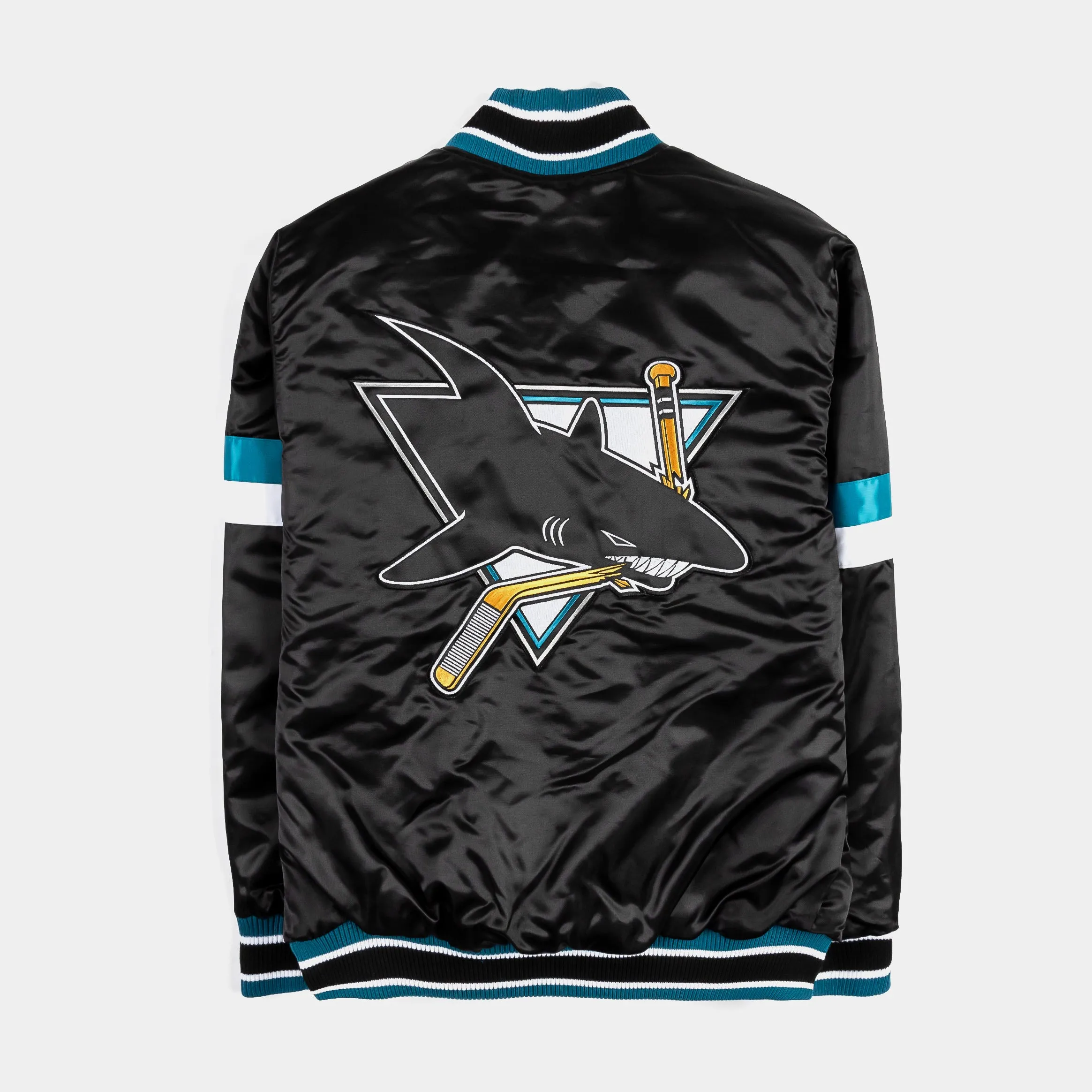 Shoe Palace Exclusive San Jose Sharks Home Game Varsity Mens Jacket (Black/Blue)