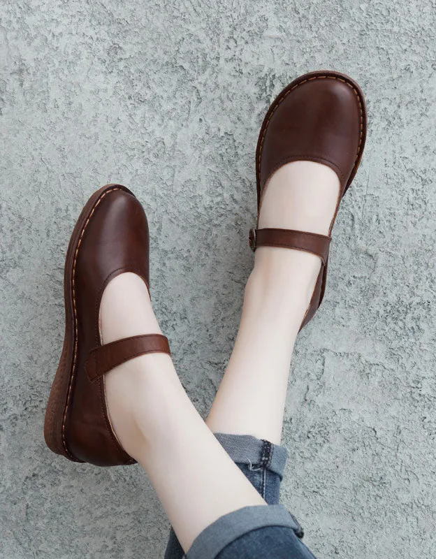 Soft Insole Outsole Handmade Retro Flat Shoes