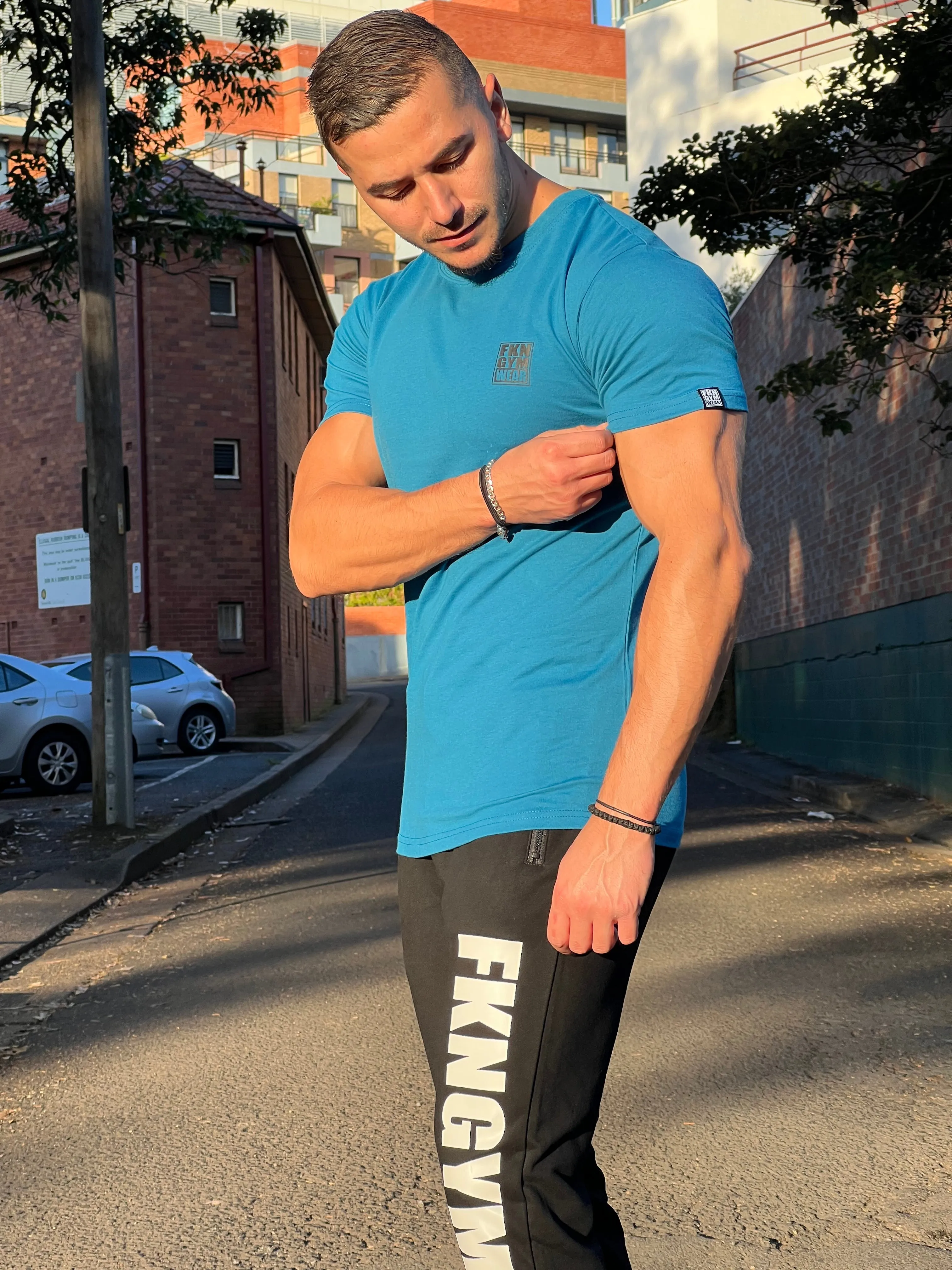 Stone | Men's Gym T-Shirt | Ocean Blue