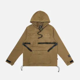 Strapped Up Vintage Washed Utility Anorak Jacket Olive