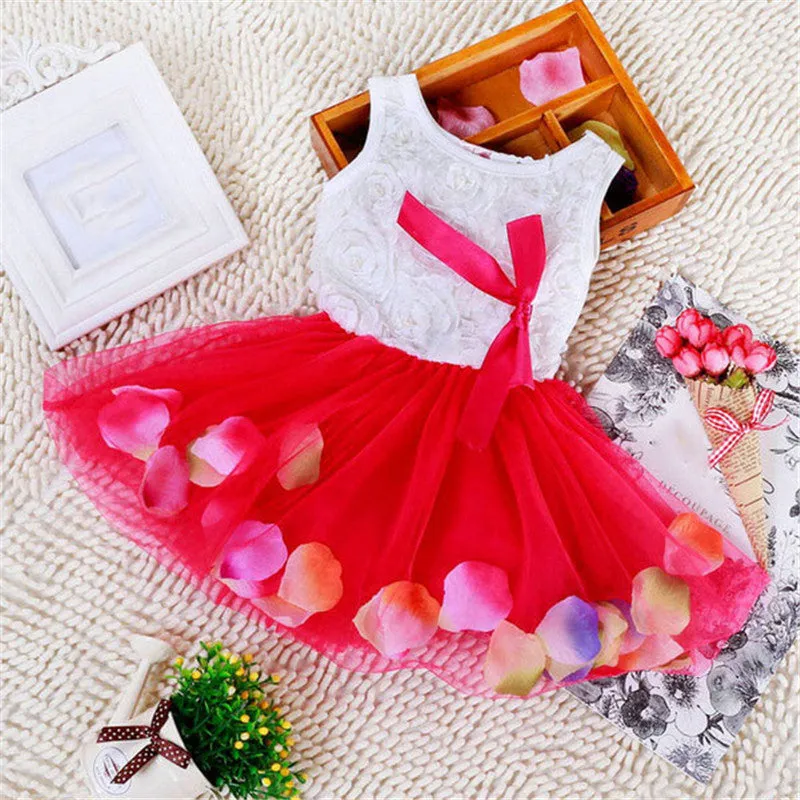 Toddler Baby Kid Girls Princess Party Tutu Lace Bow Flower Dresses Clothes Wholesale