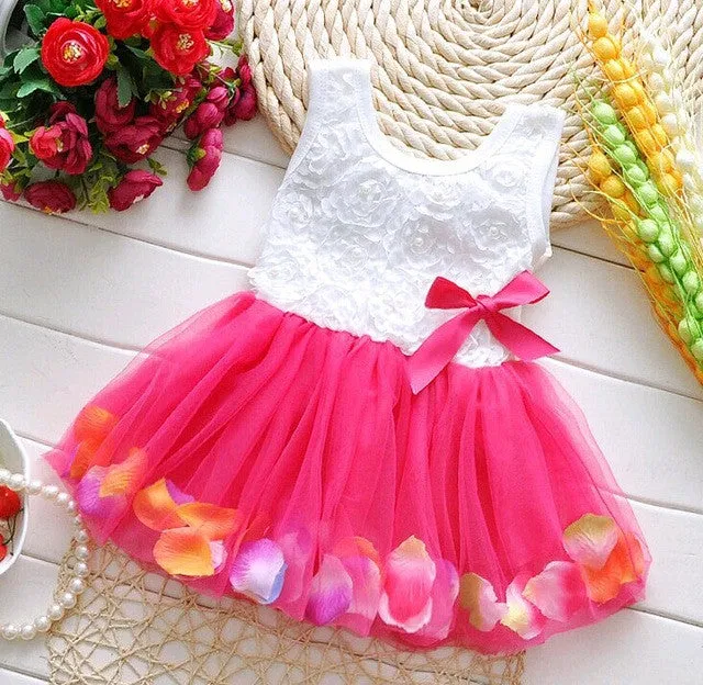 Toddler Baby Kid Girls Princess Party Tutu Lace Bow Flower Dresses Clothes Wholesale