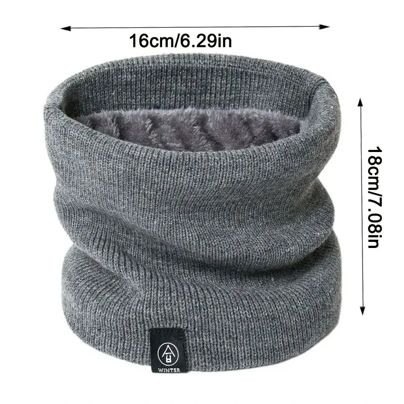 Warm Cashmere Like Knitted Snood Scarf - Unisex Winter Wool Neck Ring