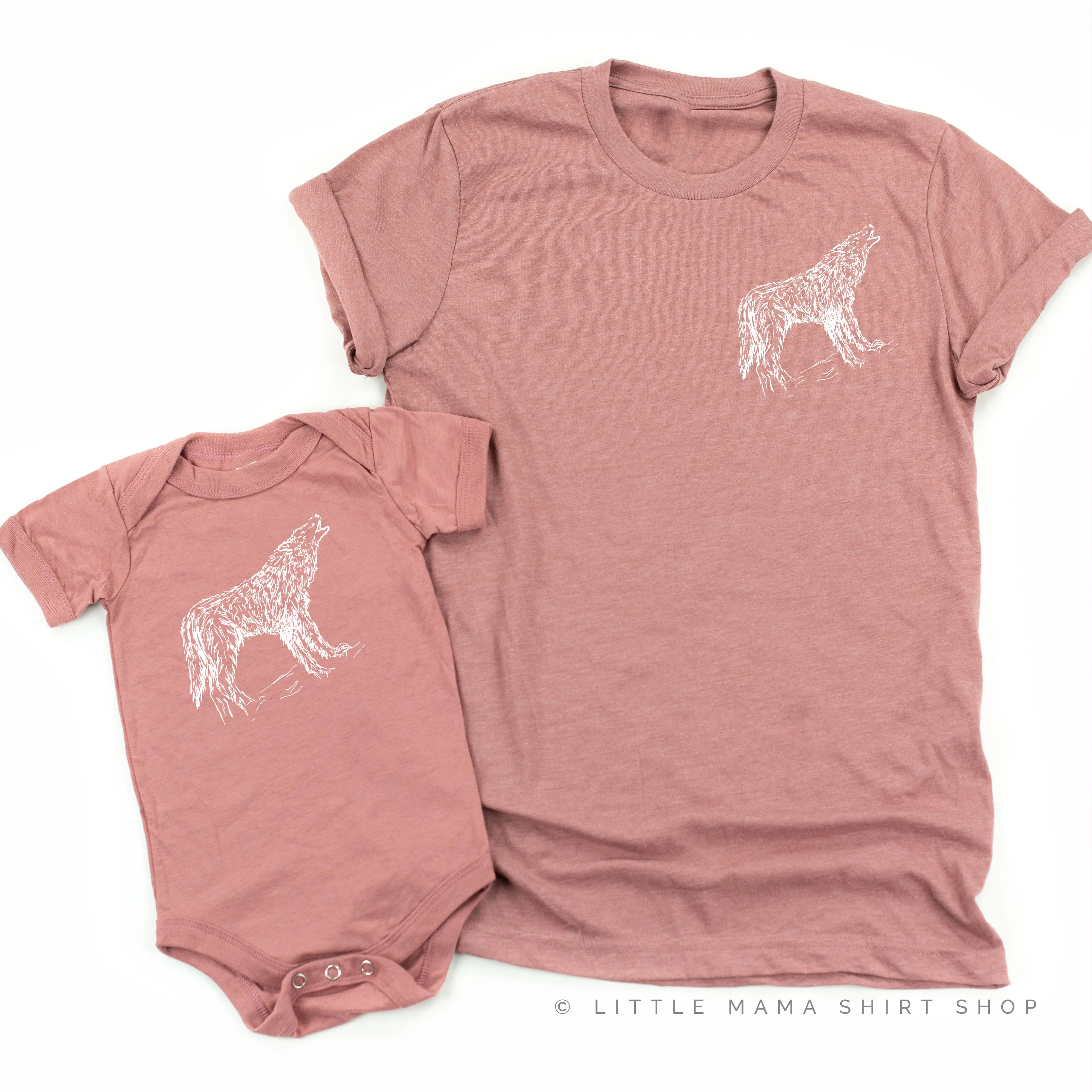 WOLF- HAND DRAWN - Set of 2 Shirts