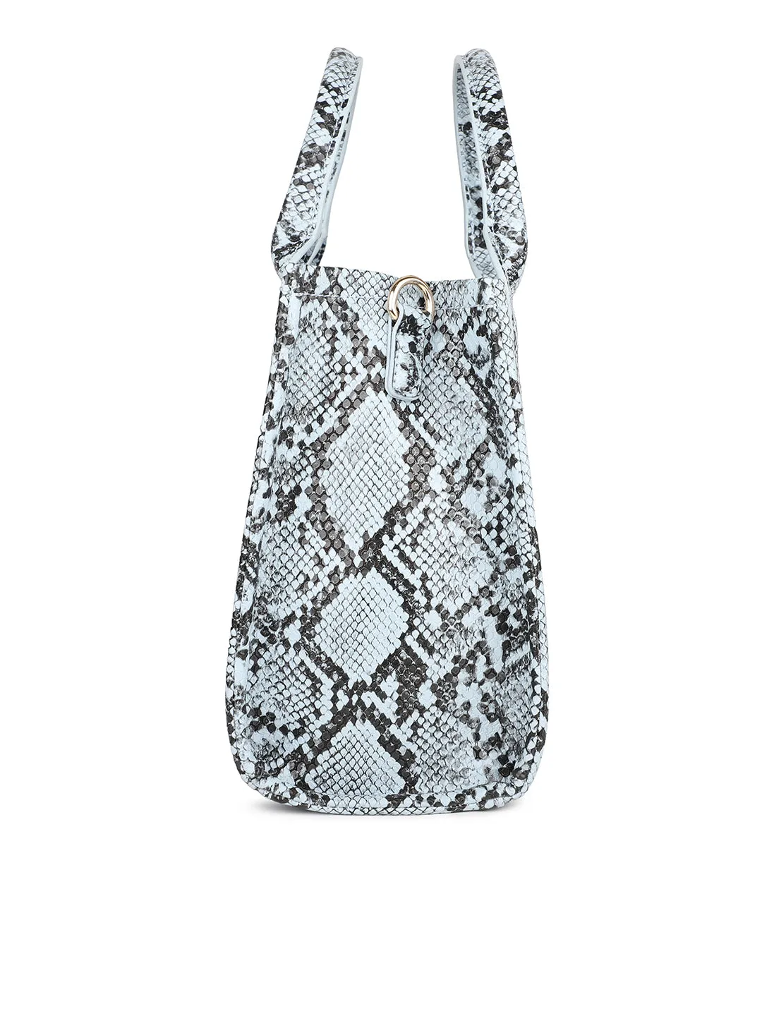 Women Blue Snake Skin Print Shoulder Bag