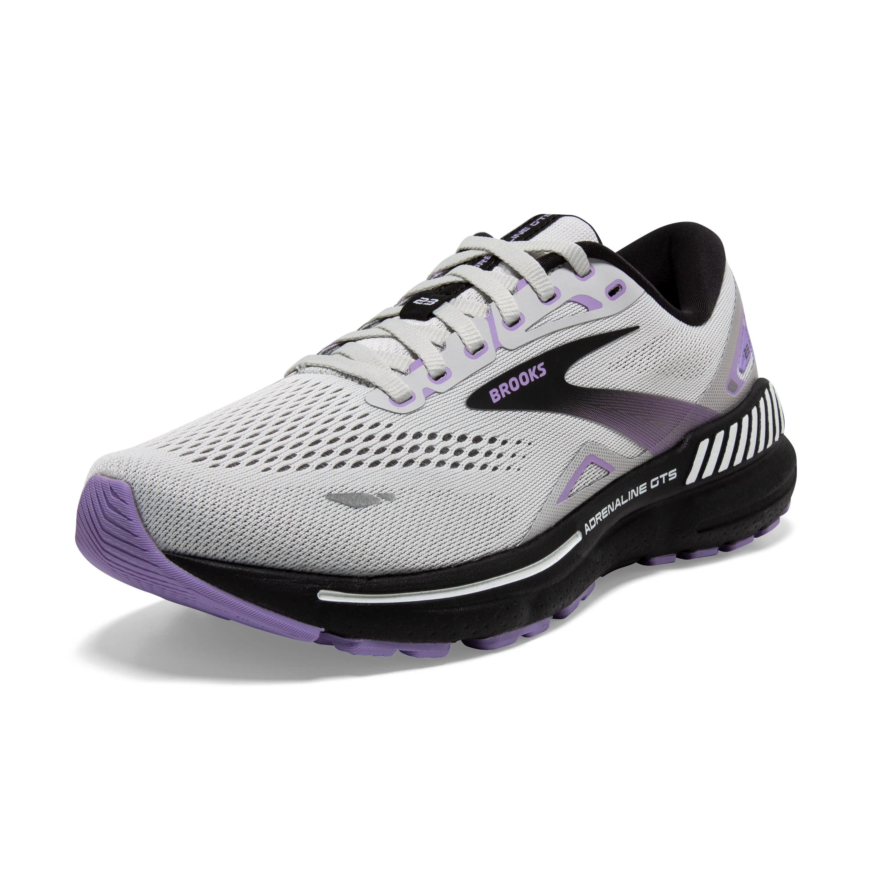 Women's Brooks Adrenaline GTS 23 Color: Grey/Black/Purple