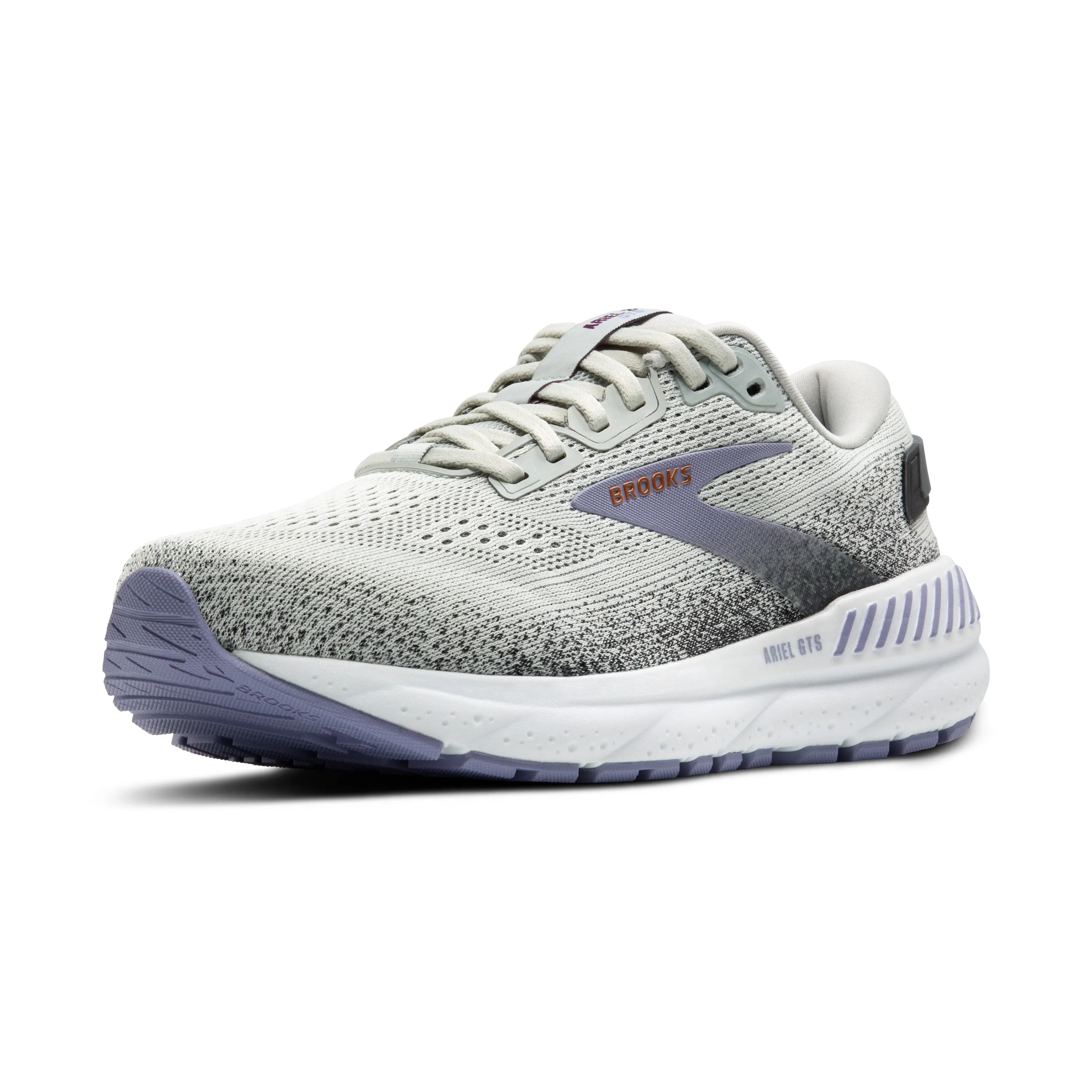 Women's Brooks Ariel GTS 24 Color: Mercury/ Ebony/ Lavender (WIDE WIDTH)