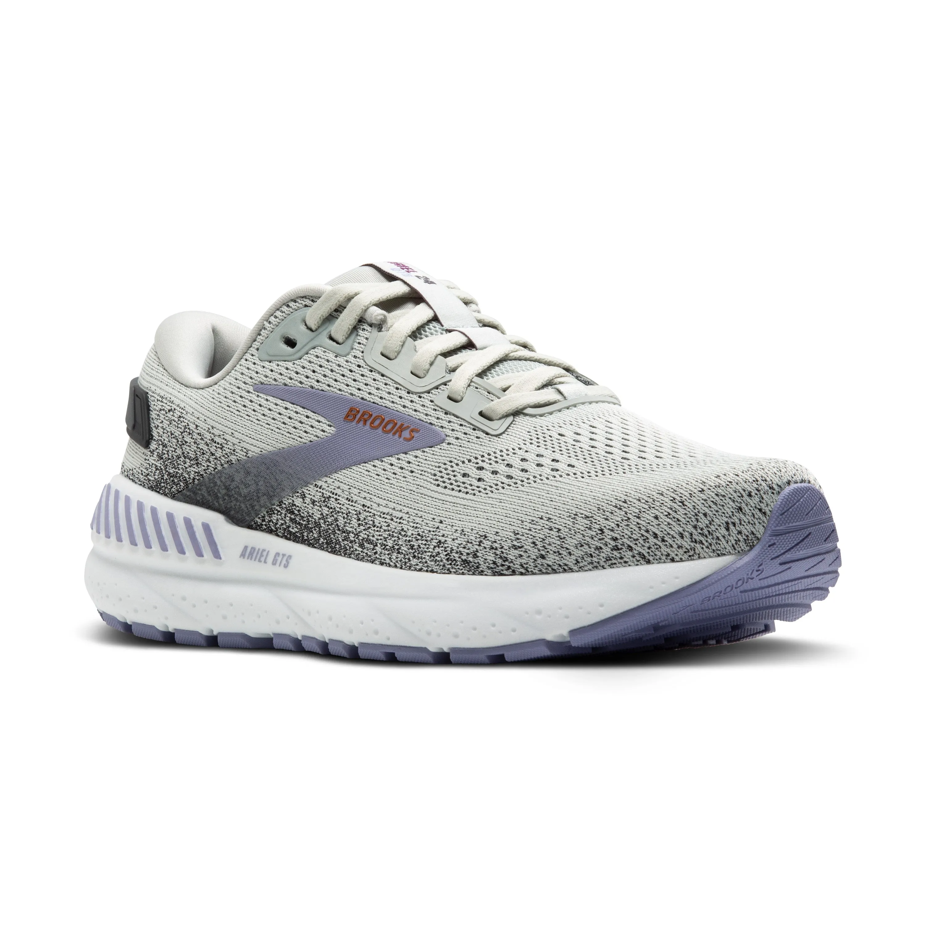 Women's Brooks Ariel GTS 24 Color: Mercury/ Ebony/ Lavender (WIDE WIDTH)