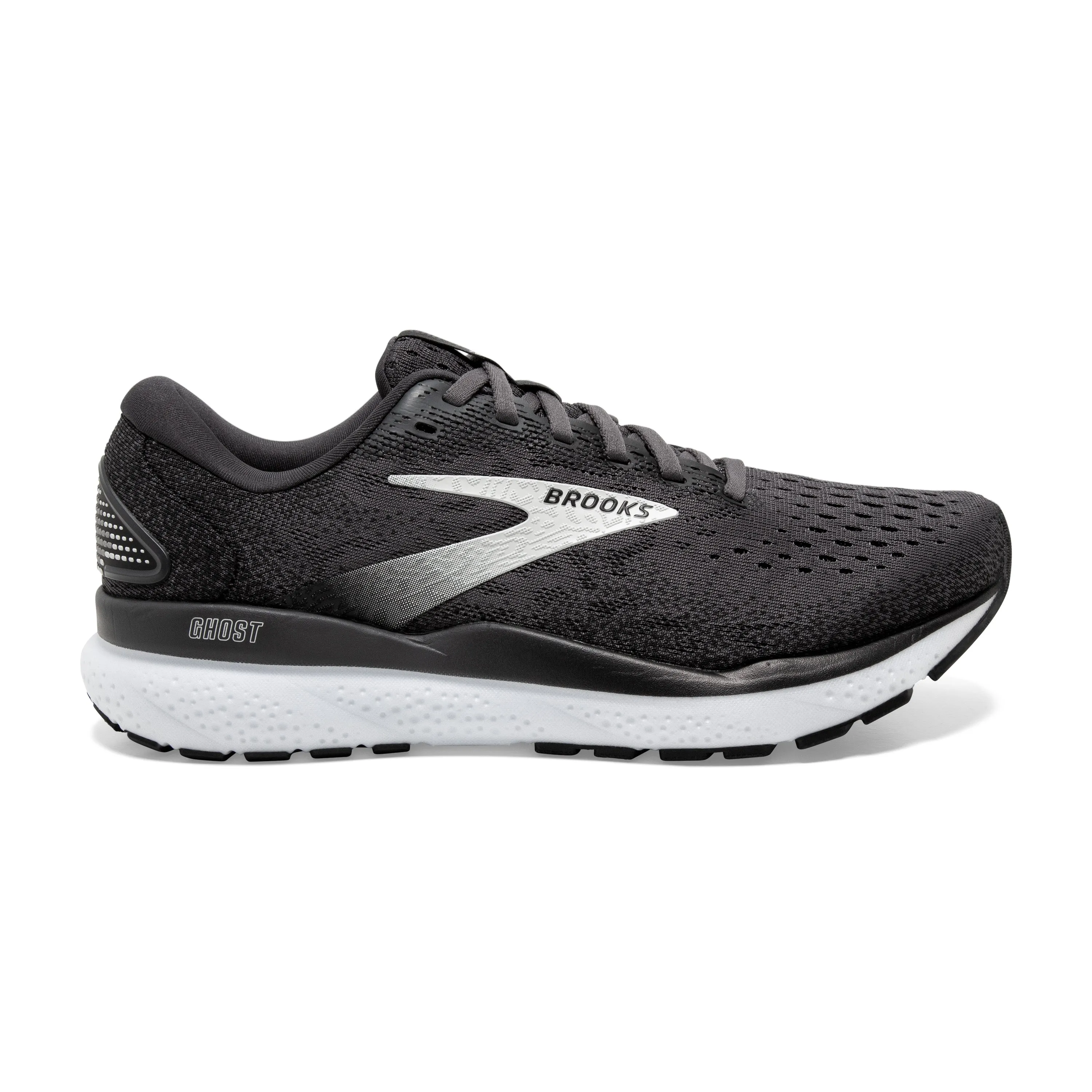 Women's Brooks Ghost 16 Color: Black / Grey / White (WIDE WIDTH)