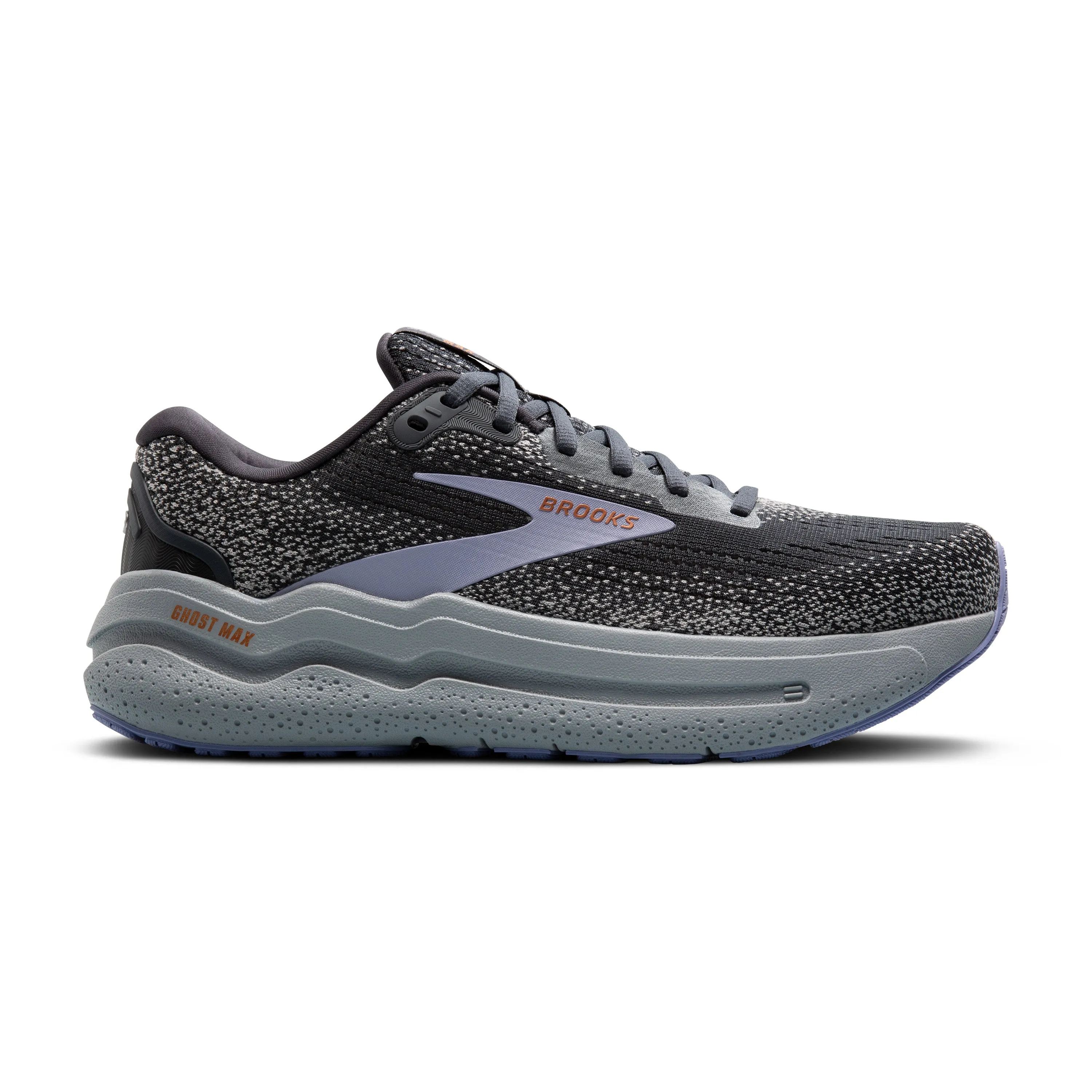 Women's Brooks Ghost Max 2 Color: Ebony/Sweet Lavender/Alloy (WIDE WIDTH)