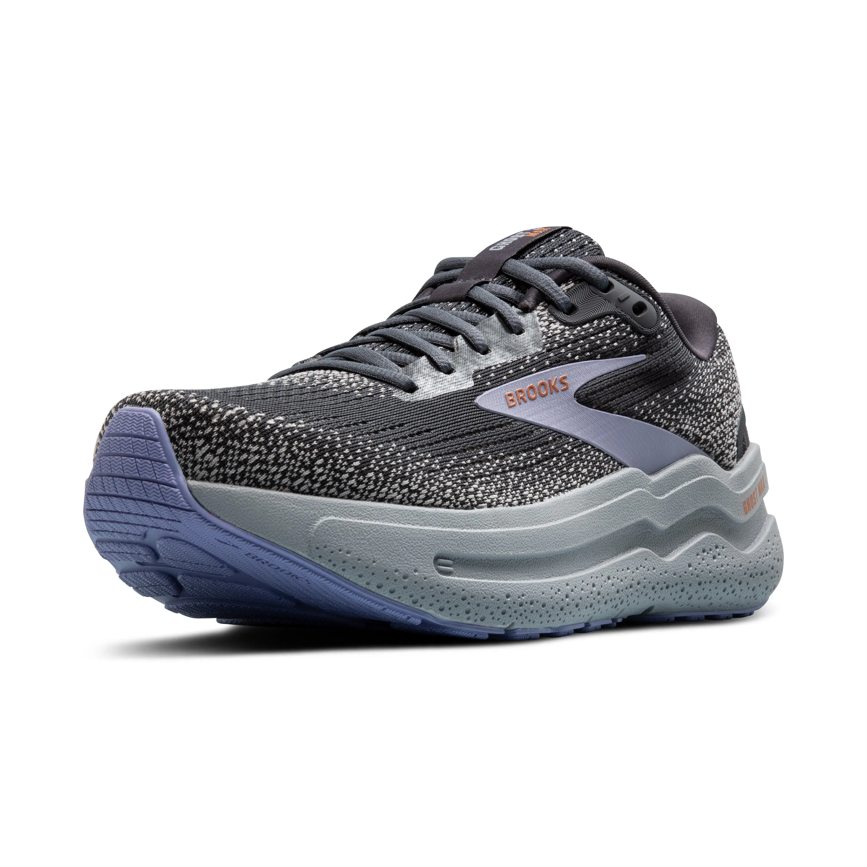 Women's Brooks Ghost Max 2 Color: Ebony/Sweet Lavender/Alloy (WIDE WIDTH)