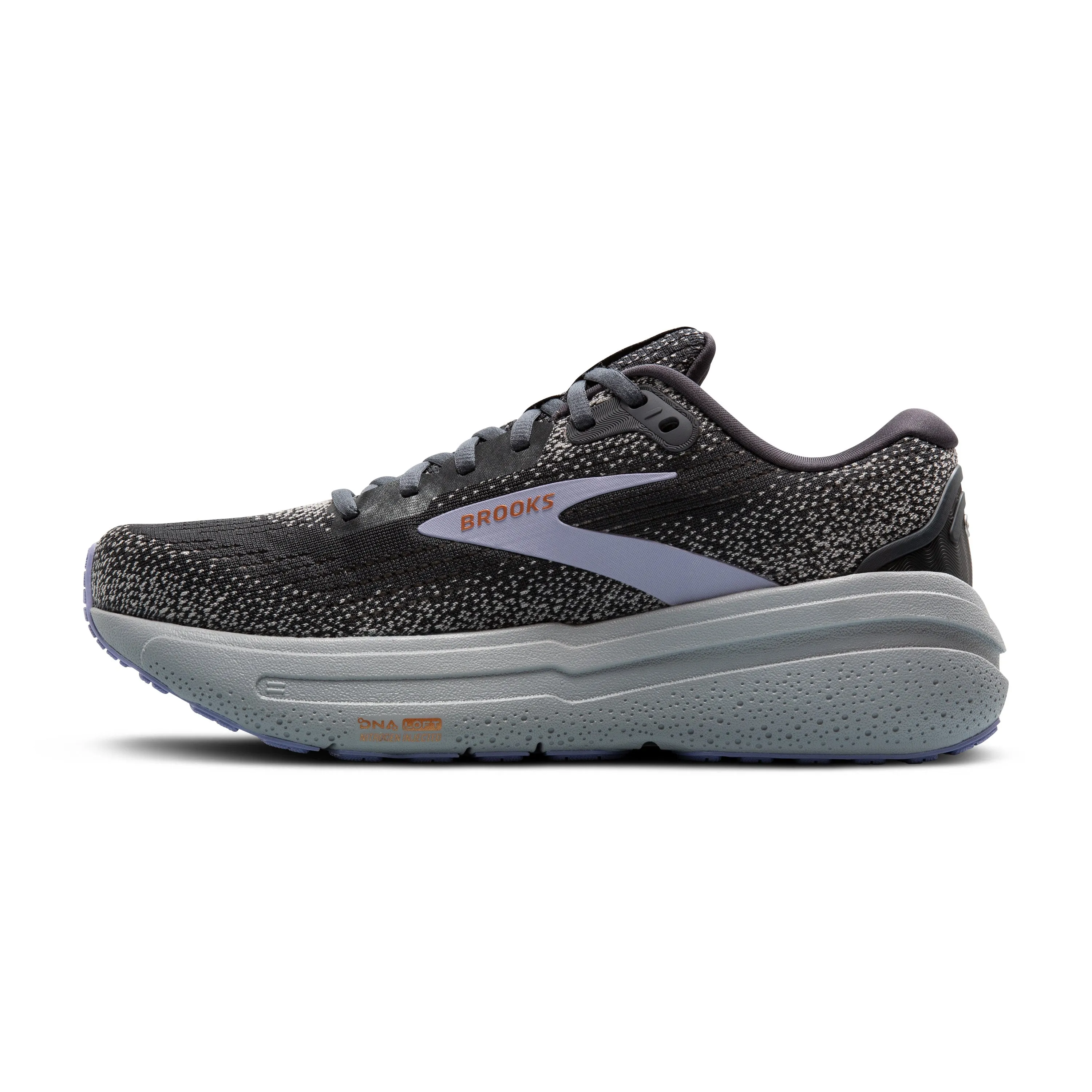 Women's Brooks Ghost Max 2 Color: Ebony/Sweet Lavender/Alloy (WIDE WIDTH)