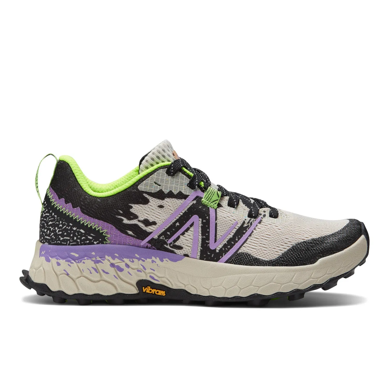 Women's New Balance Fresh Foam X Hierro v7 Color: Moonbeam with Electric Purple