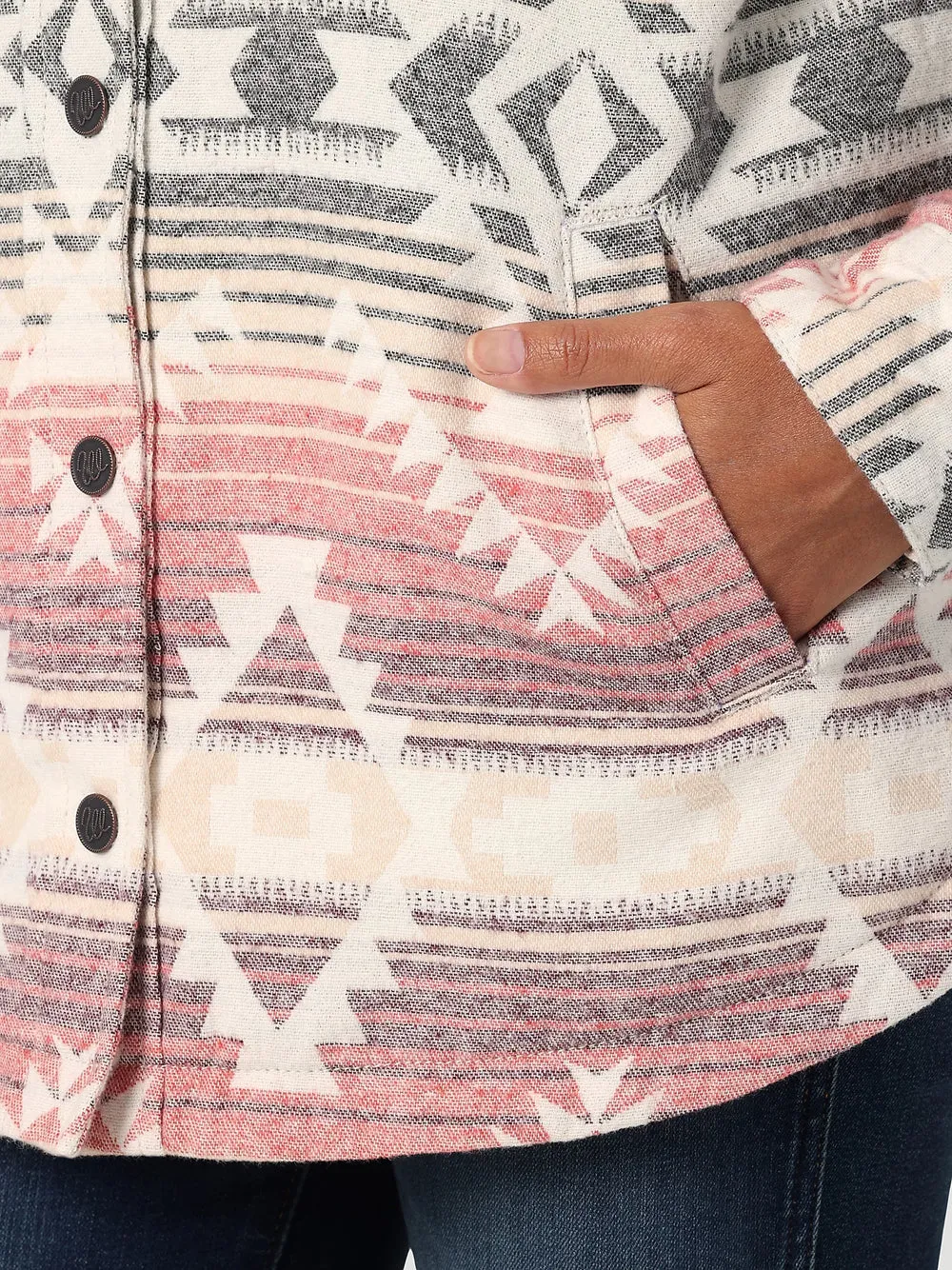 Women's Wrangler Southwestern Print Shacket in Dusk Rose