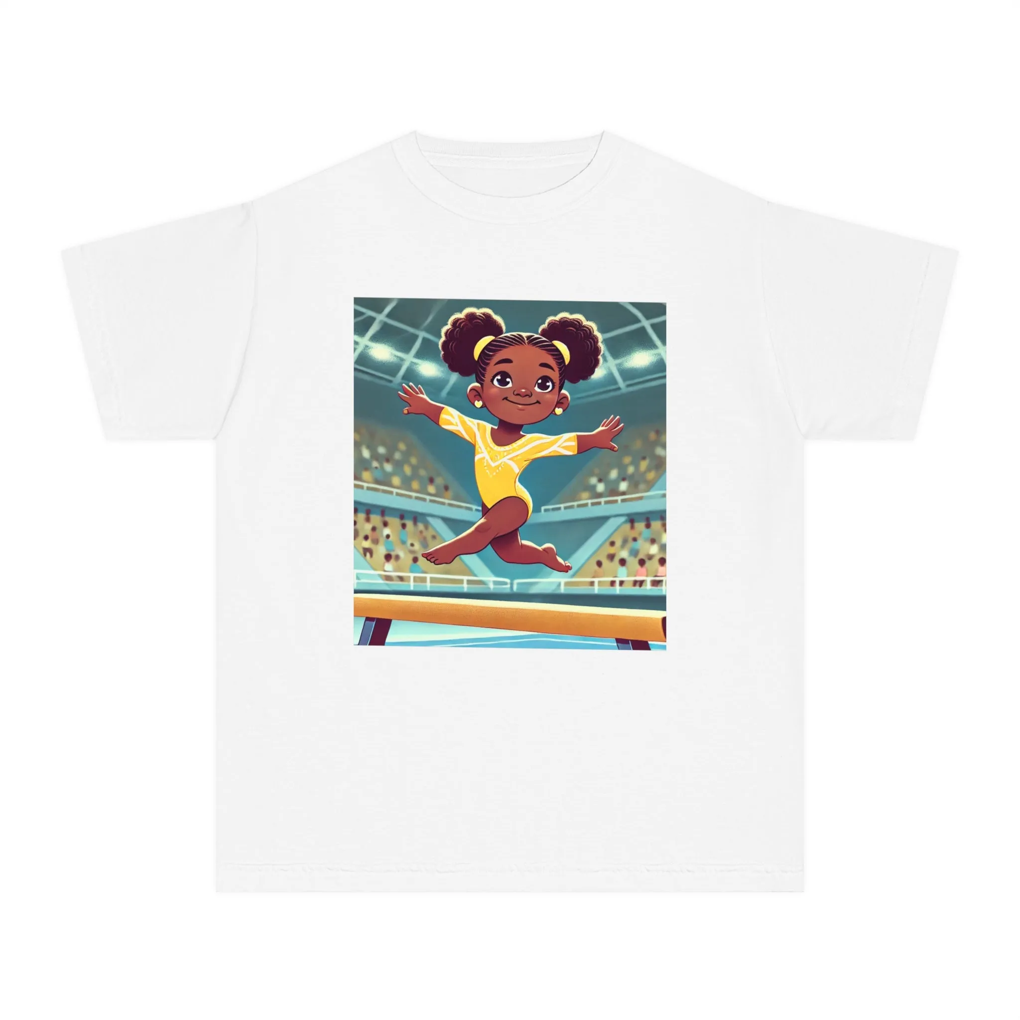 Youth - Incredible Girls Gymnastics T-Shirt (African American / Black Girl)