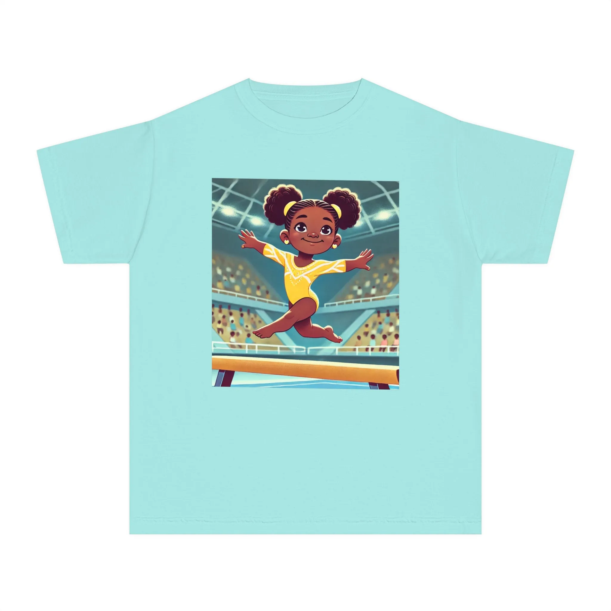 Youth - Incredible Girls Gymnastics T-Shirt (African American / Black Girl)