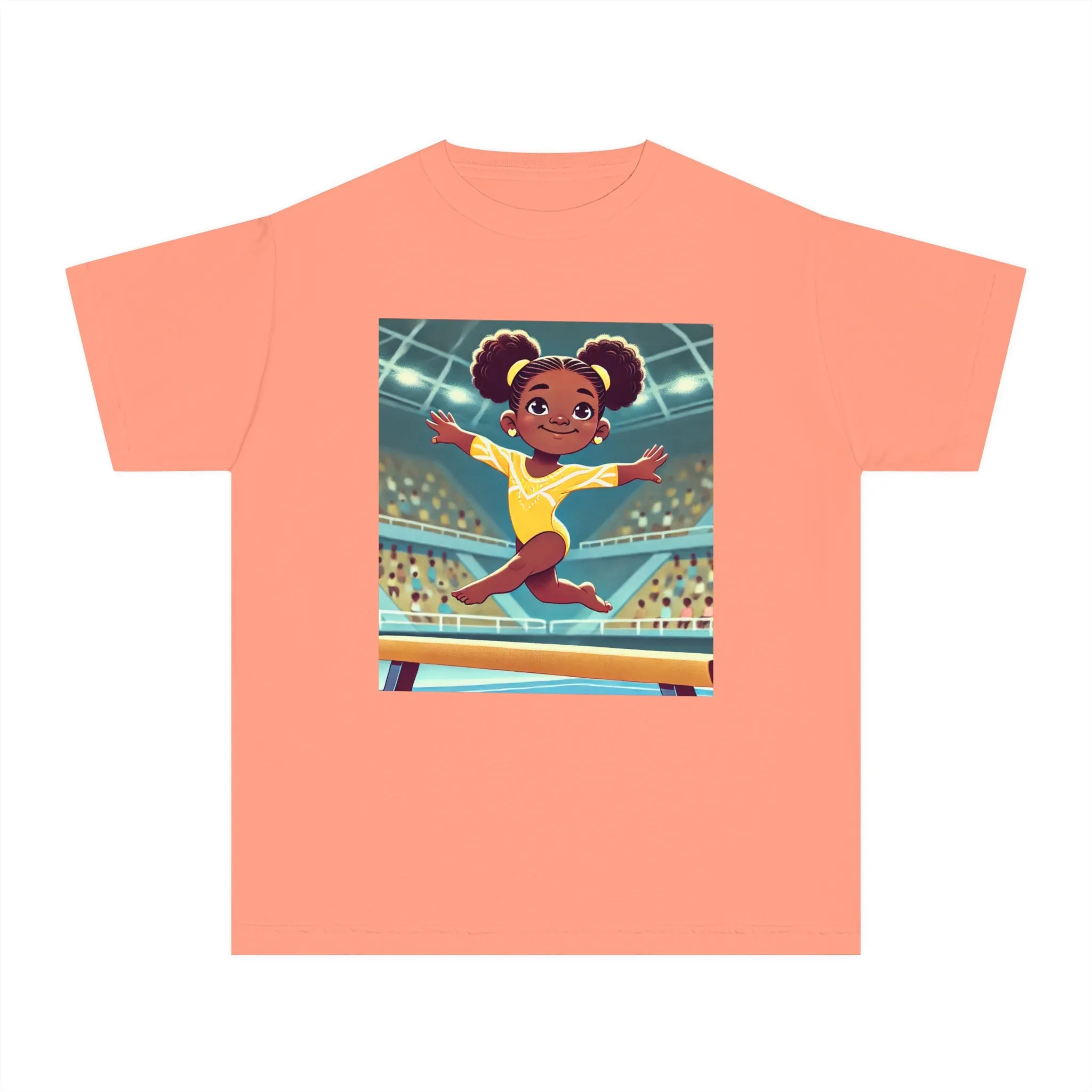 Youth - Incredible Girls Gymnastics T-Shirt (African American / Black Girl)