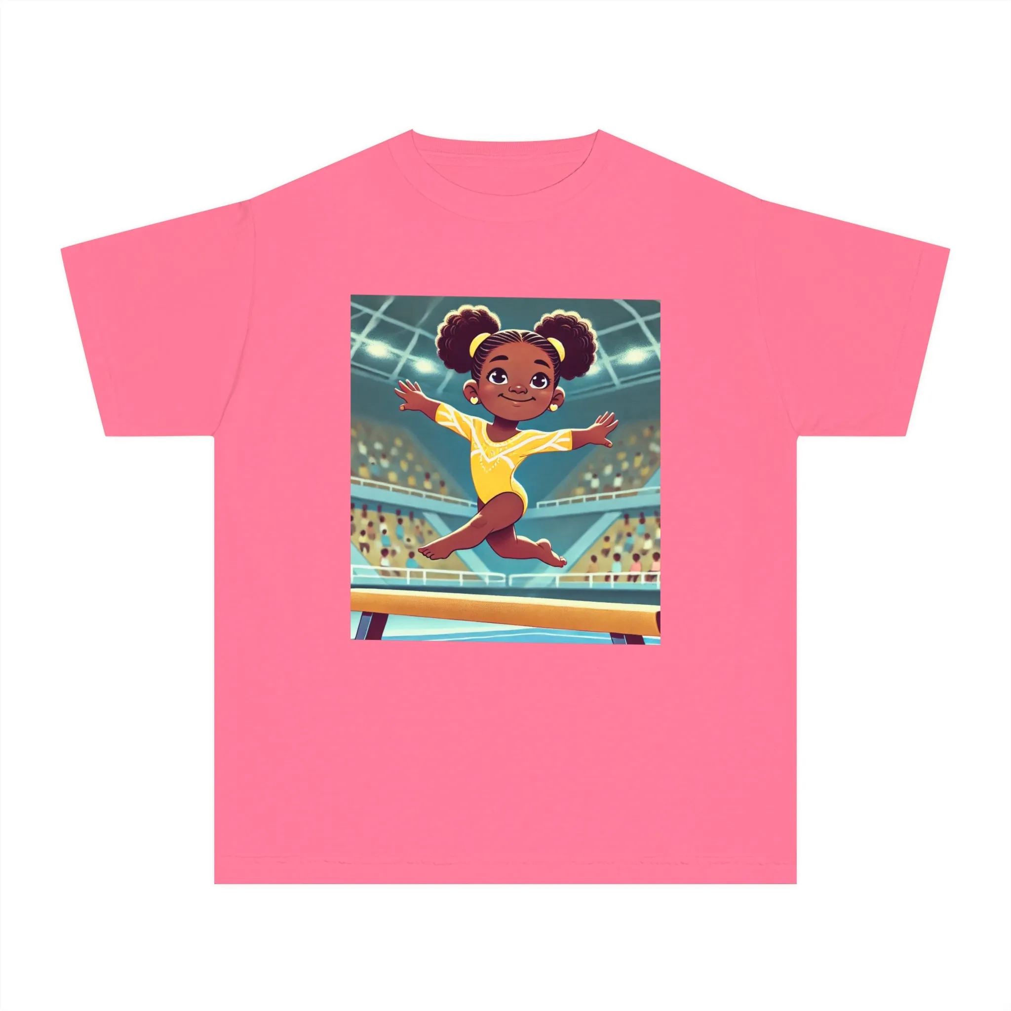 Youth - Incredible Girls Gymnastics T-Shirt (African American / Black Girl)