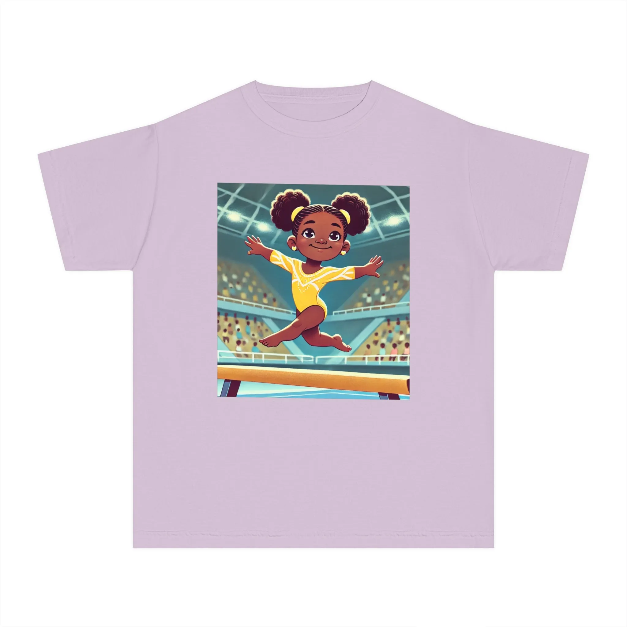 Youth - Incredible Girls Gymnastics T-Shirt (African American / Black Girl)