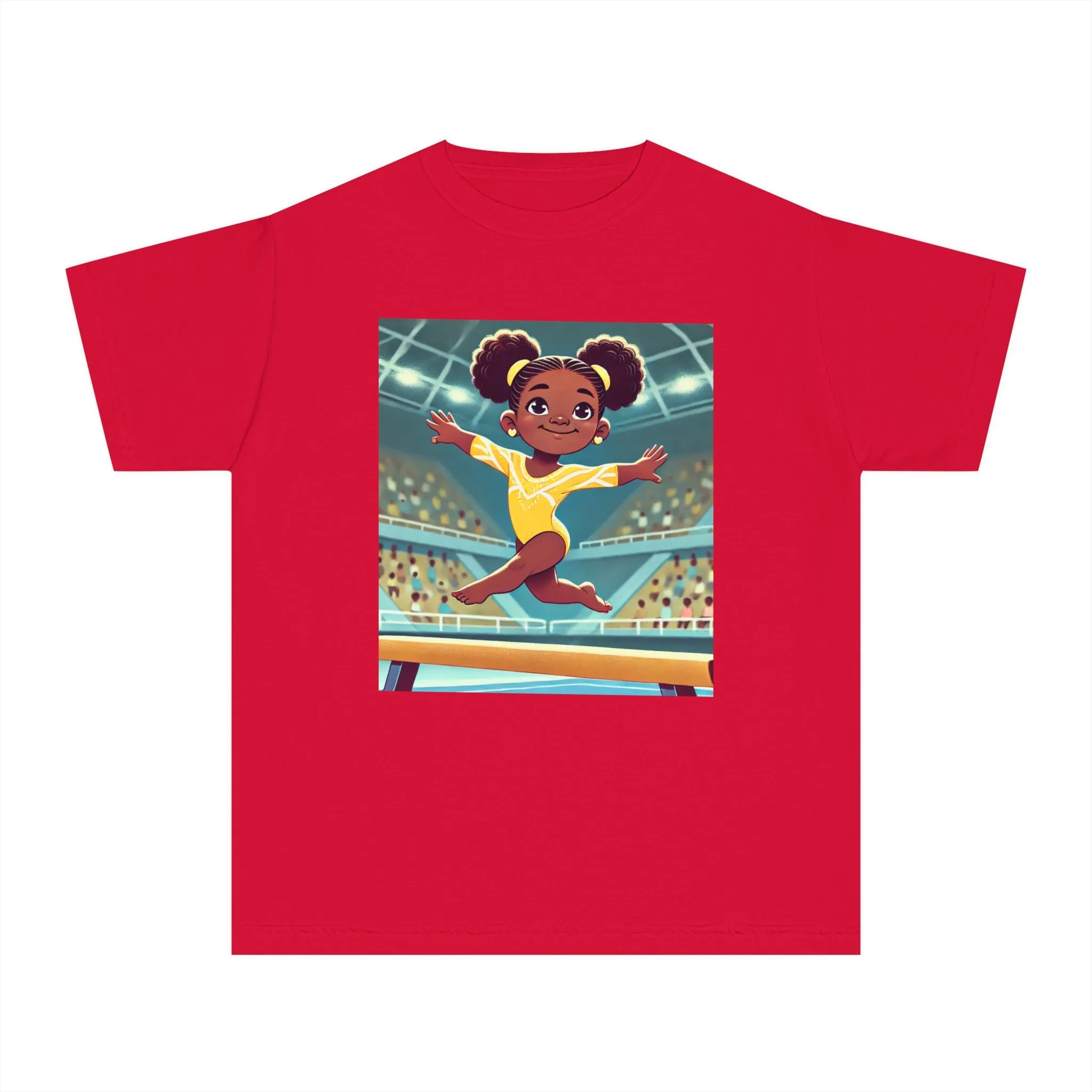 Youth - Incredible Girls Gymnastics T-Shirt (African American / Black Girl)