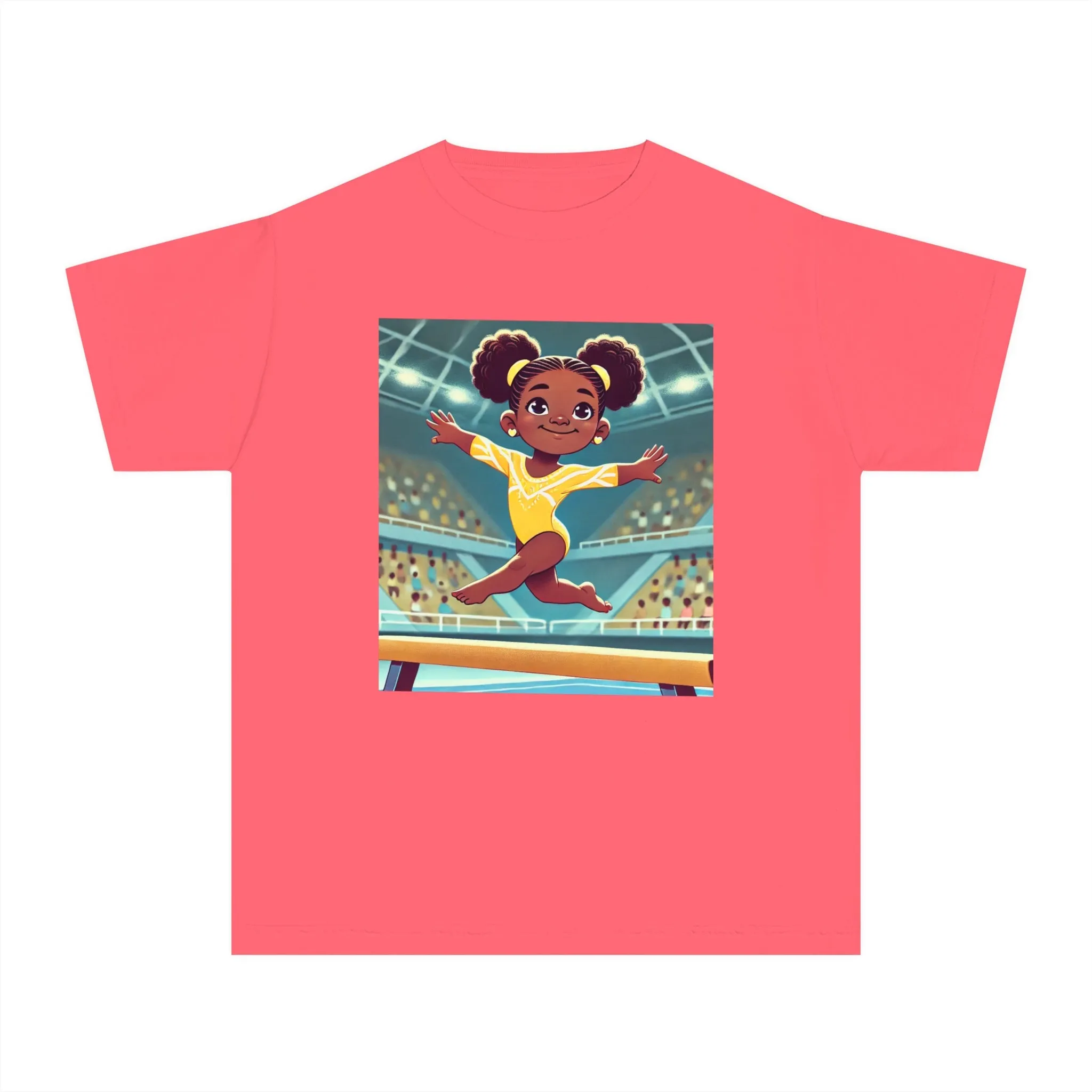 Youth - Incredible Girls Gymnastics T-Shirt (African American / Black Girl)