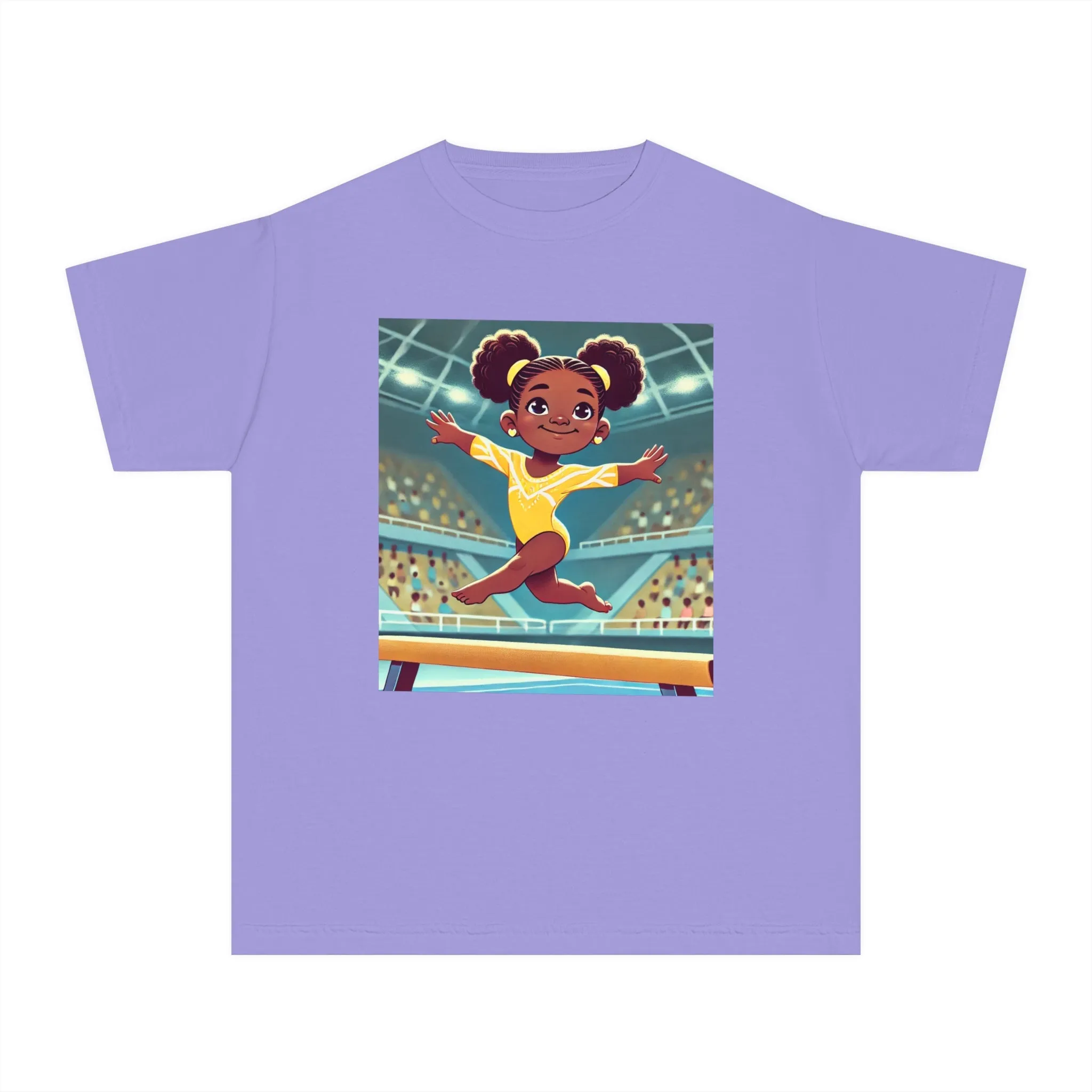 Youth - Incredible Girls Gymnastics T-Shirt (African American / Black Girl)